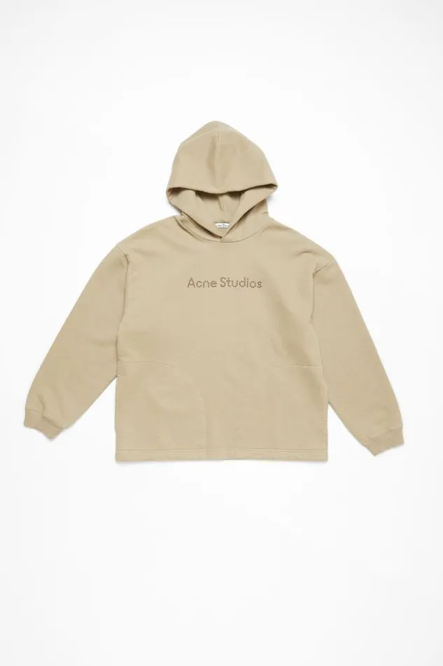 Acne Studios Logo Hooded Sweatshirt Sand Beige Man Sweatshirts