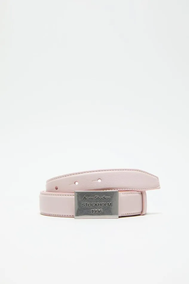 Acne Studios Logo Plaque Belt Powder Pink Man Belts