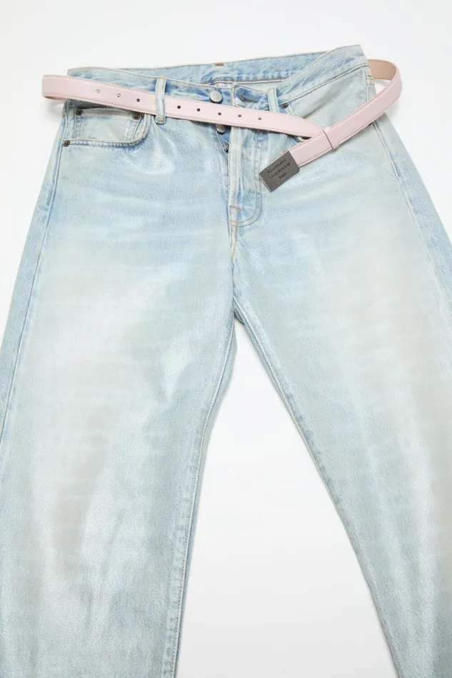 Acne Studios Logo Plaque Belt Powder Pink Man Belts