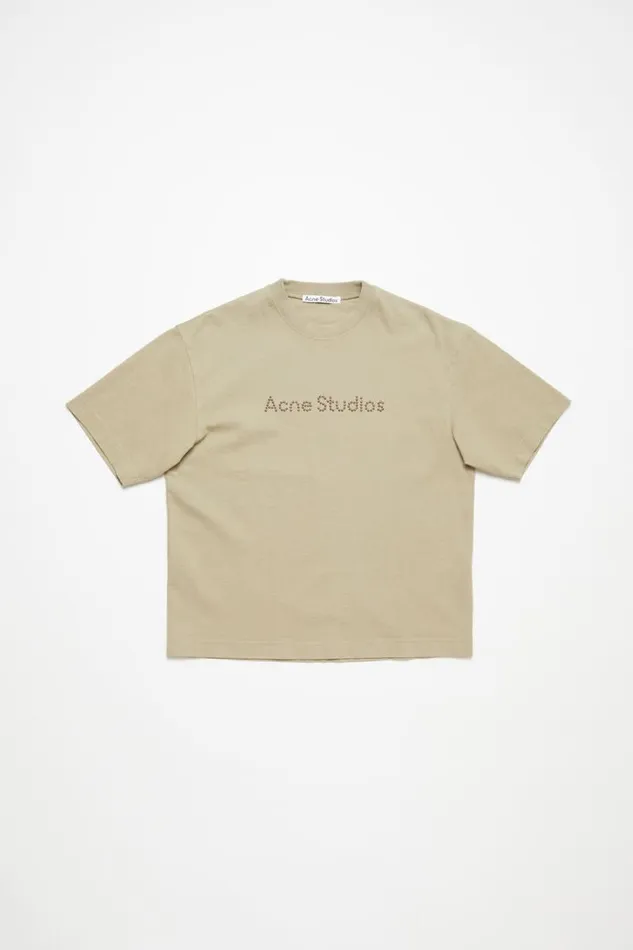 Acne Studios Logo Tshirt 8211 Relaxed Fit Sand Beige Man Tshirts