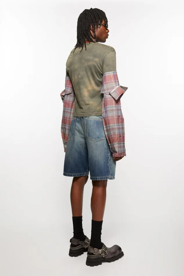 Acne Studios Loose Fit Denim Shorts Mid Blue Man Shorts