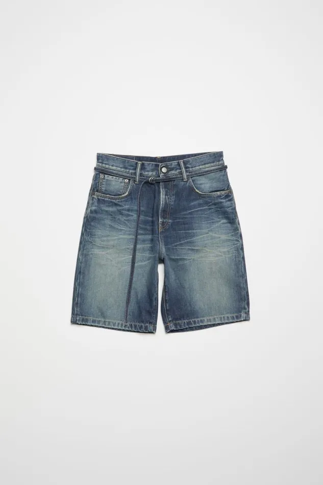 Acne Studios Loose Fit Denim Shorts Mid Blue Man Shorts