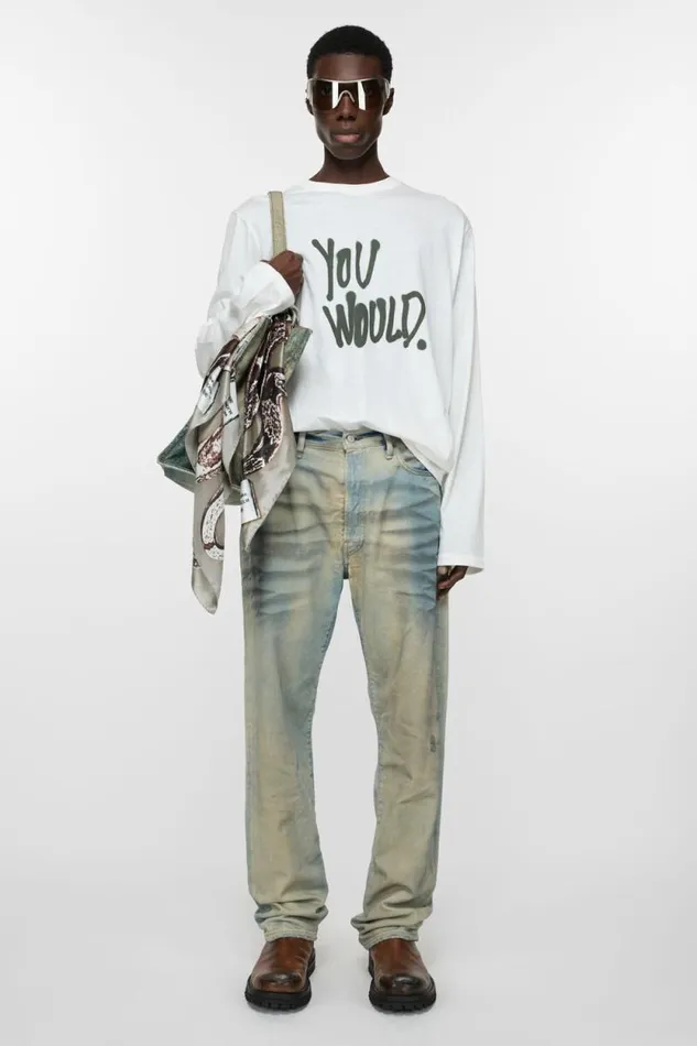 Acne Studios Loose Fit Jeans 8211 1999M Light Blue Man Jeans