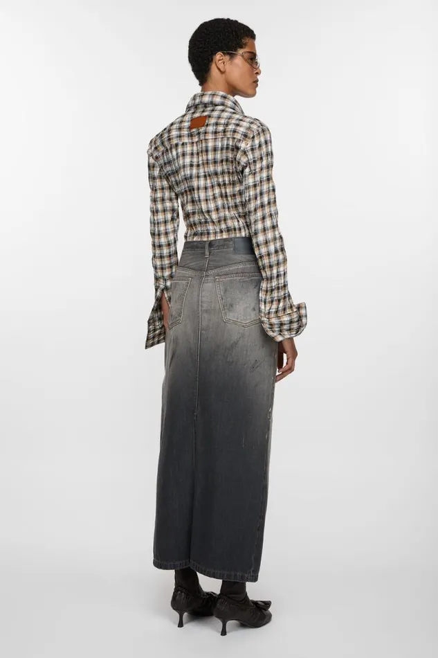 Acne Studios Midlength Denim Skirt Black Woman Skirts