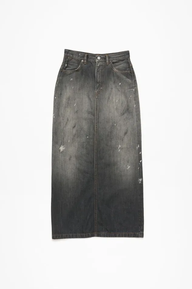 Acne Studios Midlength Denim Skirt Black Woman Skirts