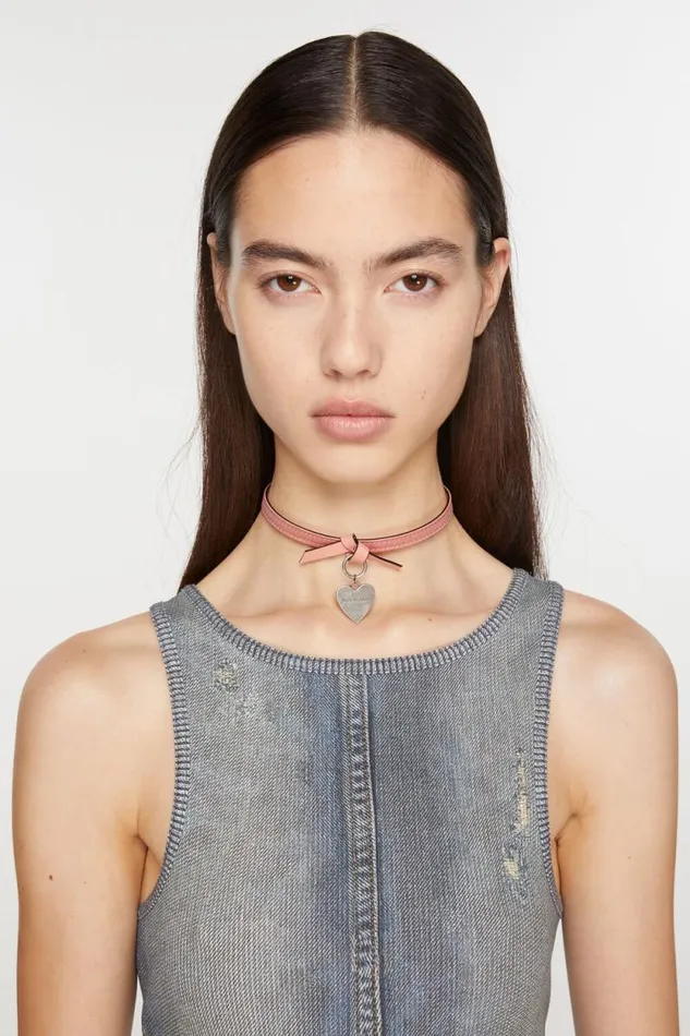 Acne Studios Musubi Charm Necklace Salmon Pink Man Jewellery
