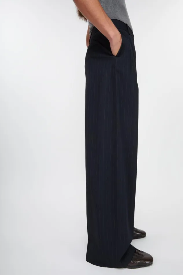 Acne Studios Pinstripe Trousers Navy Man Trousers