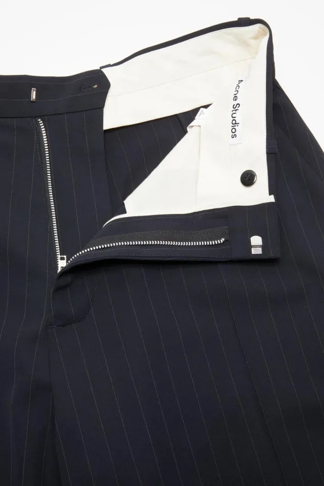 Acne Studios Pinstripe Trousers Navy Man Trousers