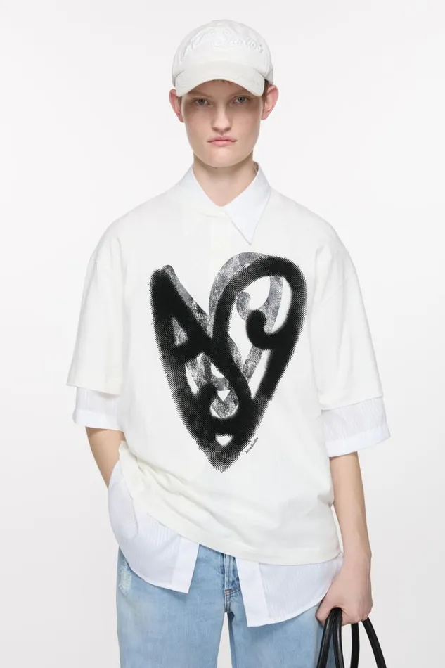 Acne Studios Printed Tshirt Optic White Woman Tshirts