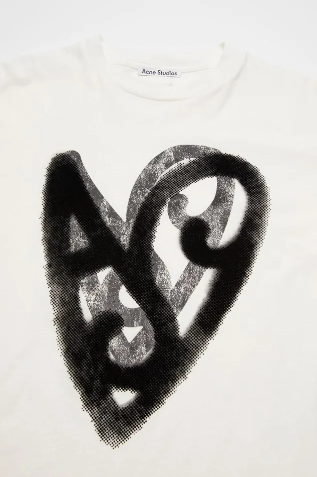 Acne Studios Printed Tshirt Optic White Woman Tshirts