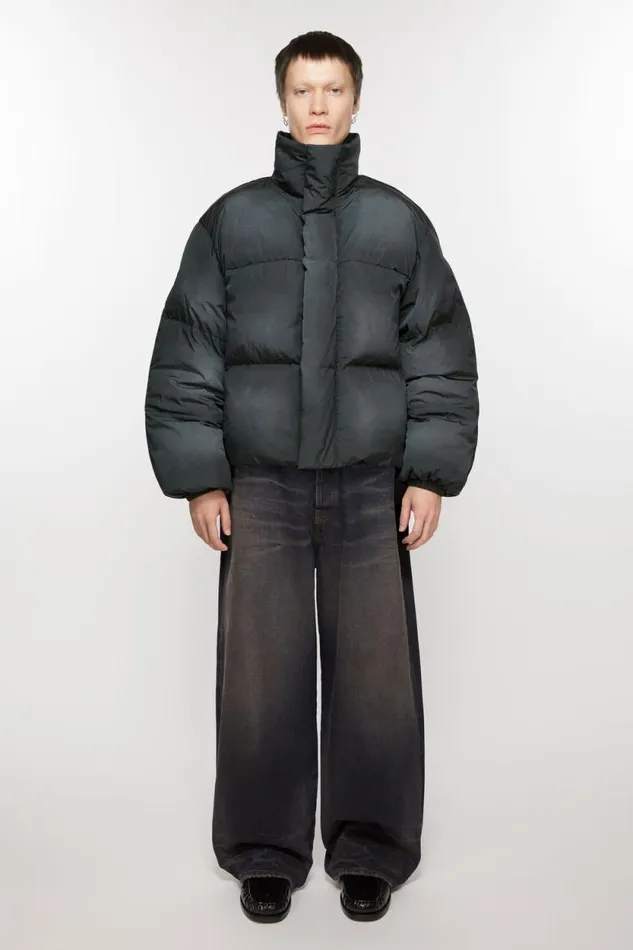 Acne Studios Puffer Jacket Sprayed Black Man Outerwear
