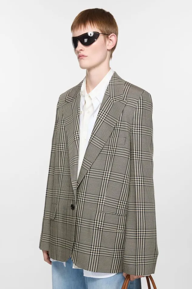 Acne Studios Singlebreasted Jacket 8211 Regular Fit Multi Brown Woman Suit Jackets