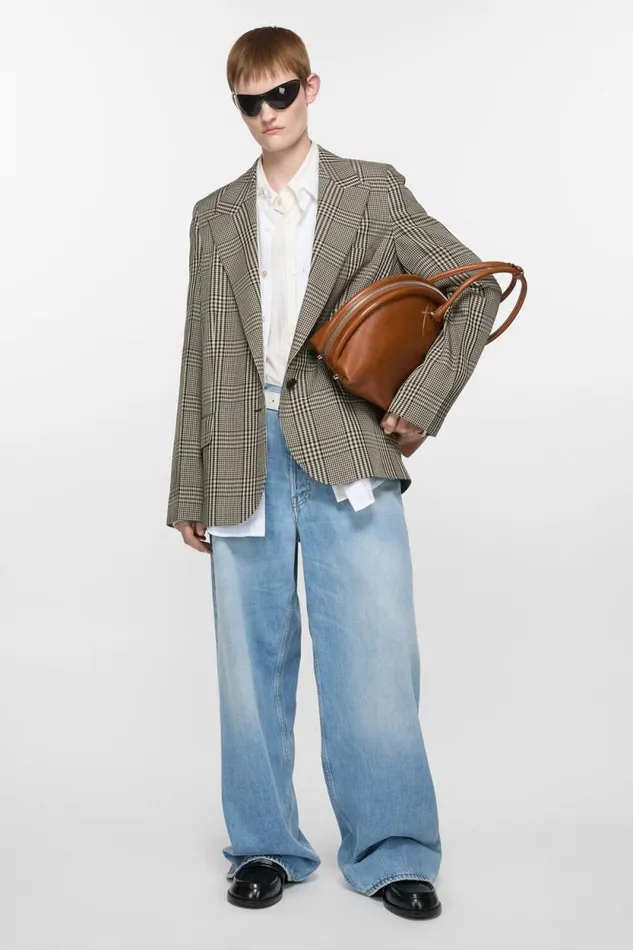 Acne Studios Singlebreasted Jacket 8211 Regular Fit Multi Brown Woman Suit Jackets