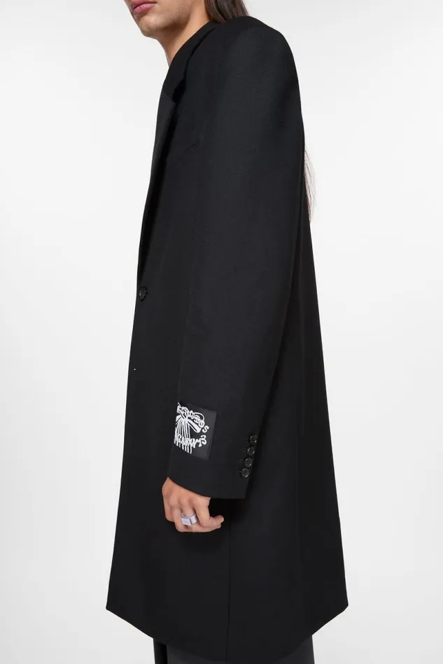 Acne Studios Singlebreasted Wool Coat Black Man Outerwear