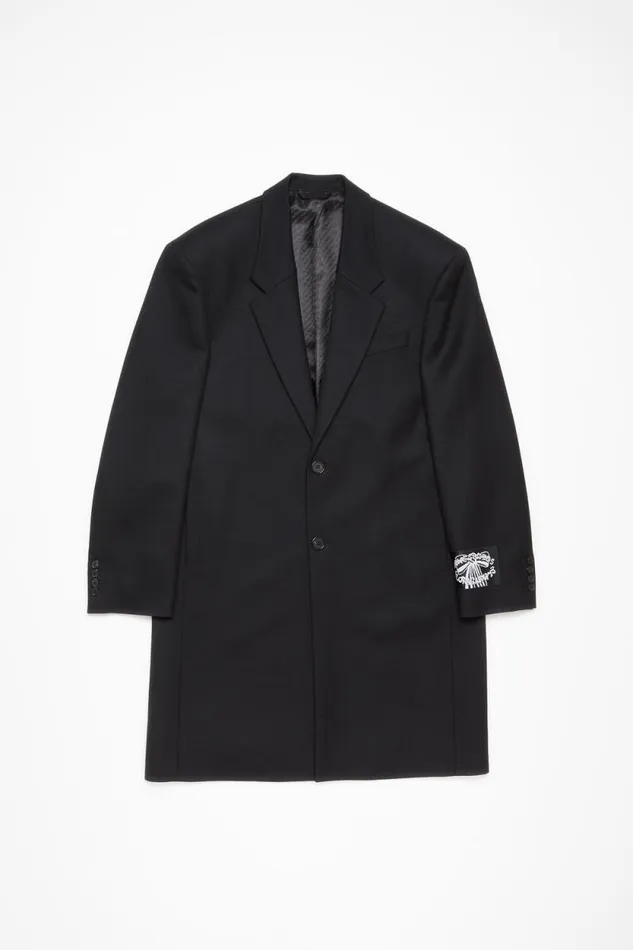 Acne Studios Singlebreasted Wool Coat Black Man Outerwear