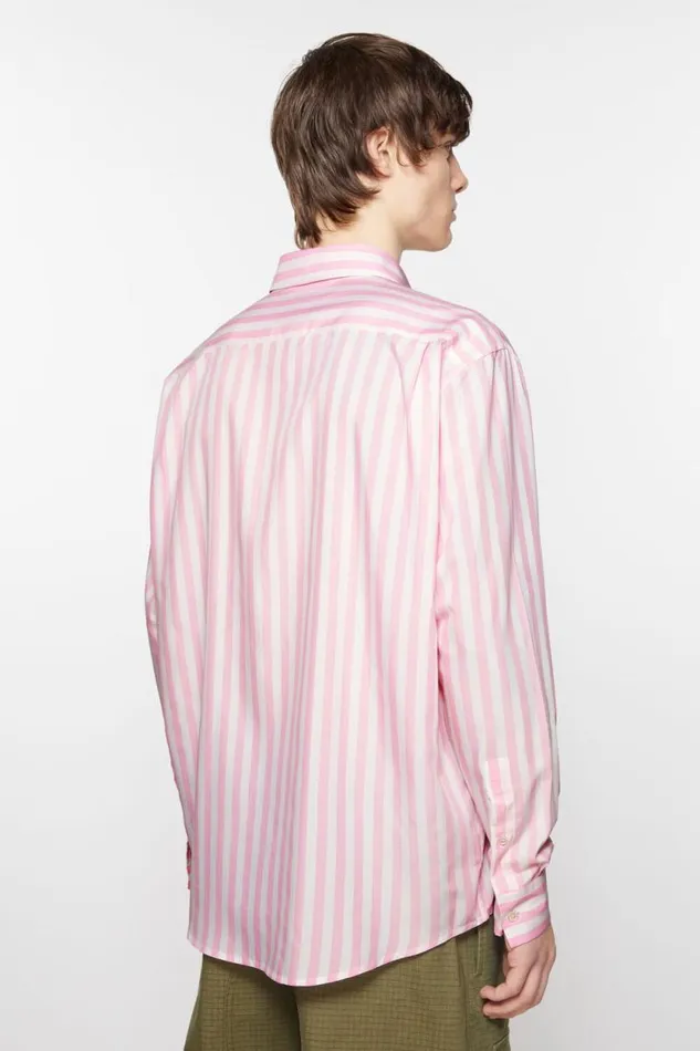 Acne Studios Stripe Buttonup Shirt Pinkwhite Man Shirts