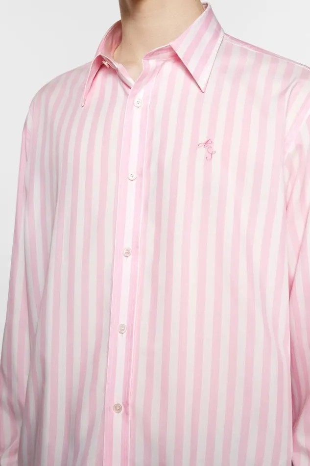 Acne Studios Stripe Buttonup Shirt Pinkwhite Man Shirts