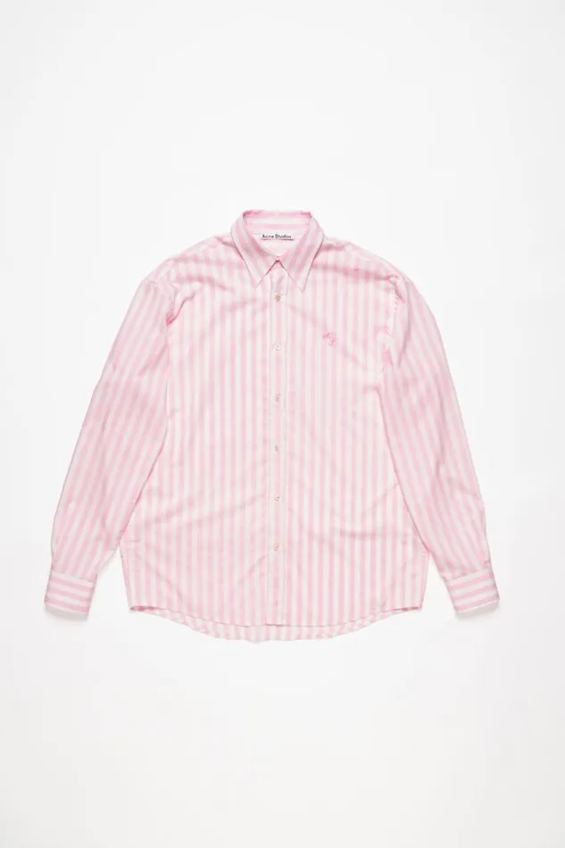 Acne Studios Stripe Buttonup Shirt Pinkwhite Man Shirts