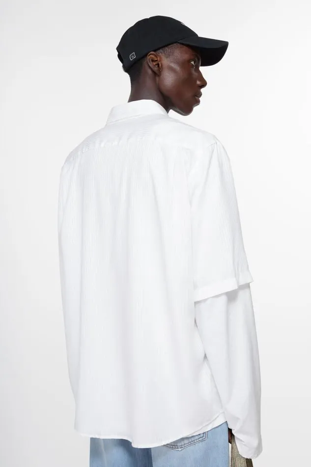 Acne Studios Stripe Buttonup Shirt White Man Shirts