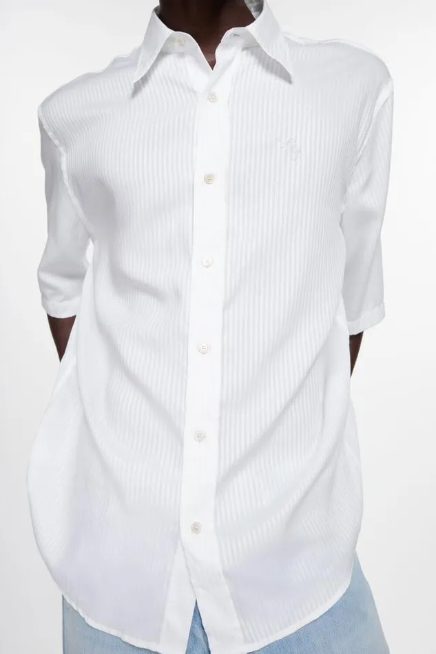 Acne Studios Stripe Buttonup Shirt White Man Shirts
