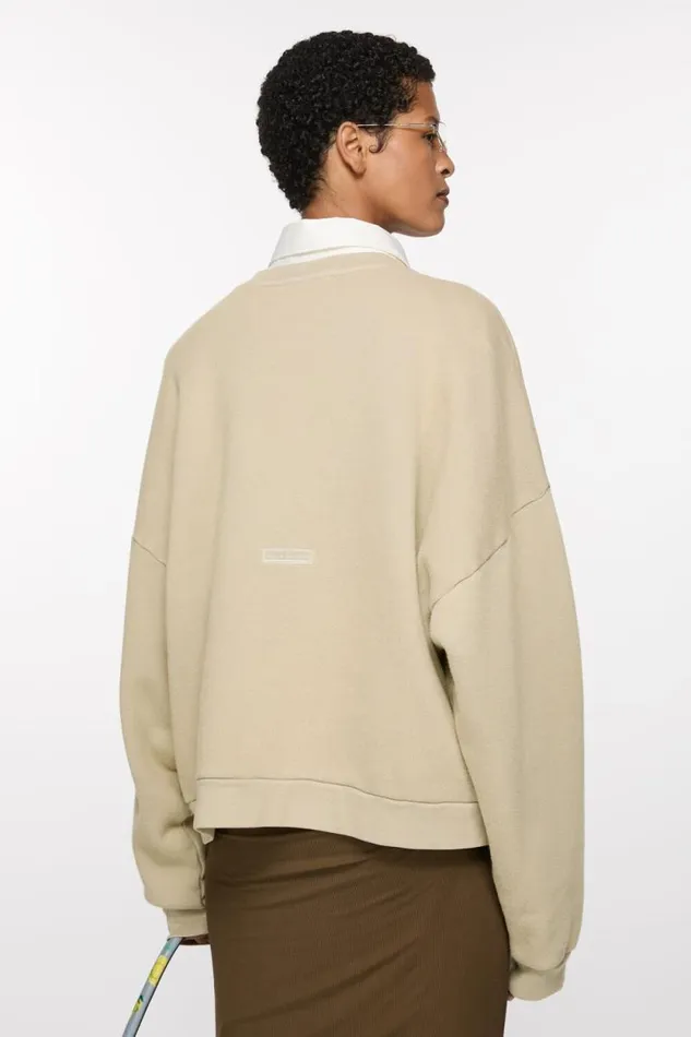 Acne Studios Sweater Logo Patch Concrete Grey Woman Sweatshirts