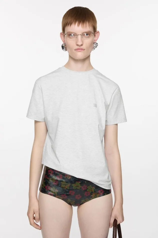 Acne Studios Tshirt 8211 Regular Fit Pale Grey Melange Woman Tshirts