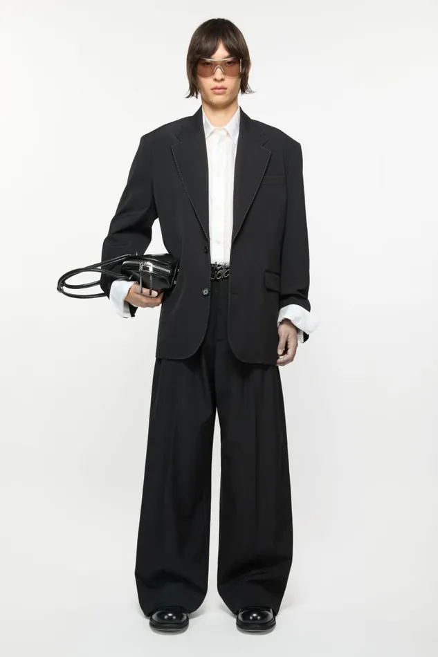 Acne Studios Tailored Trousers Black Man Trousers