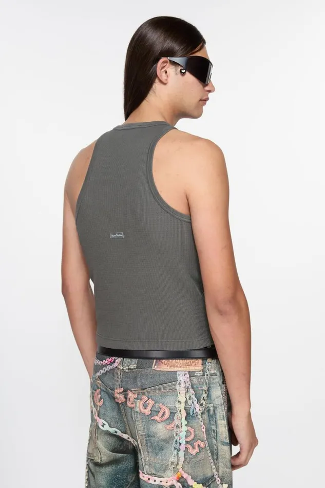 Acne Studios Tank Top 8211 Fitted Unisex Fit Faded Grey Man Tshirts