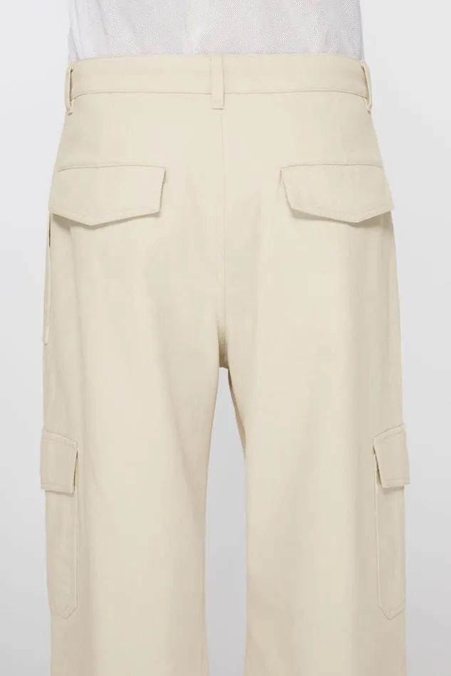 Acne Studios Twill Trousers Ivory White Man Trousers