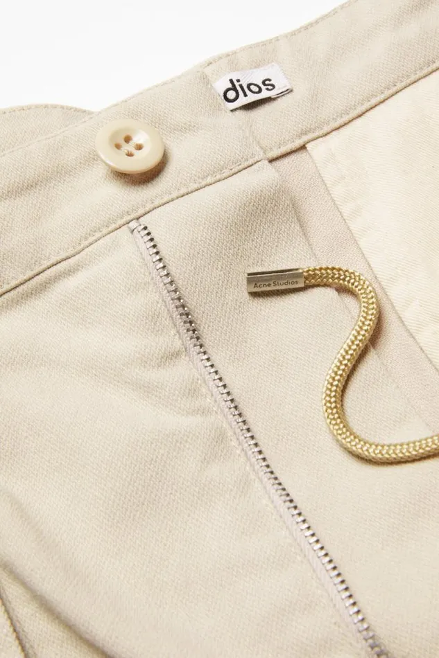 Acne Studios Twill Trousers Ivory White Man Trousers