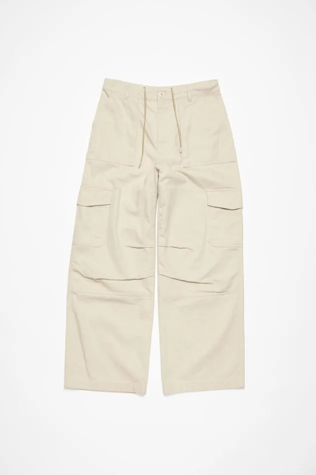 Acne Studios Twill Trousers Ivory White Man Trousers