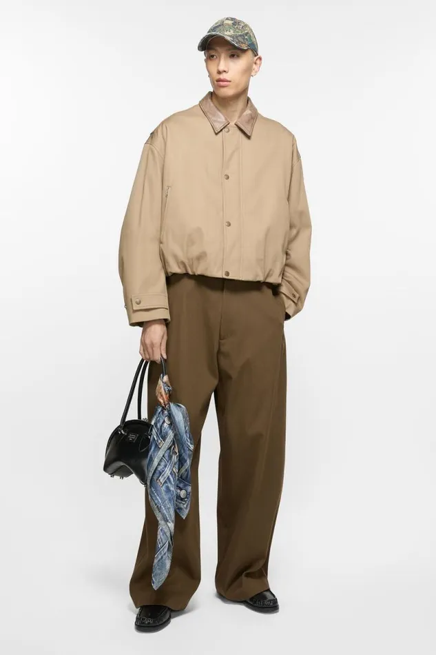 Acne Studios Twill Trousers Olive Green Man Trousers