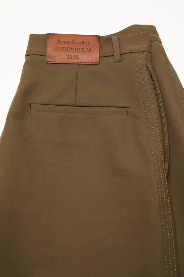 Acne Studios Twill Trousers Olive Green Man Trousers