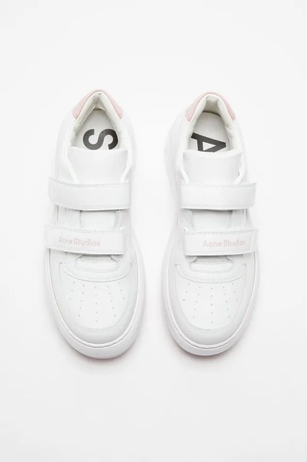 Acne Studios Velcro Strap Platform Sneakers Optic Whitepink Woman Shoes