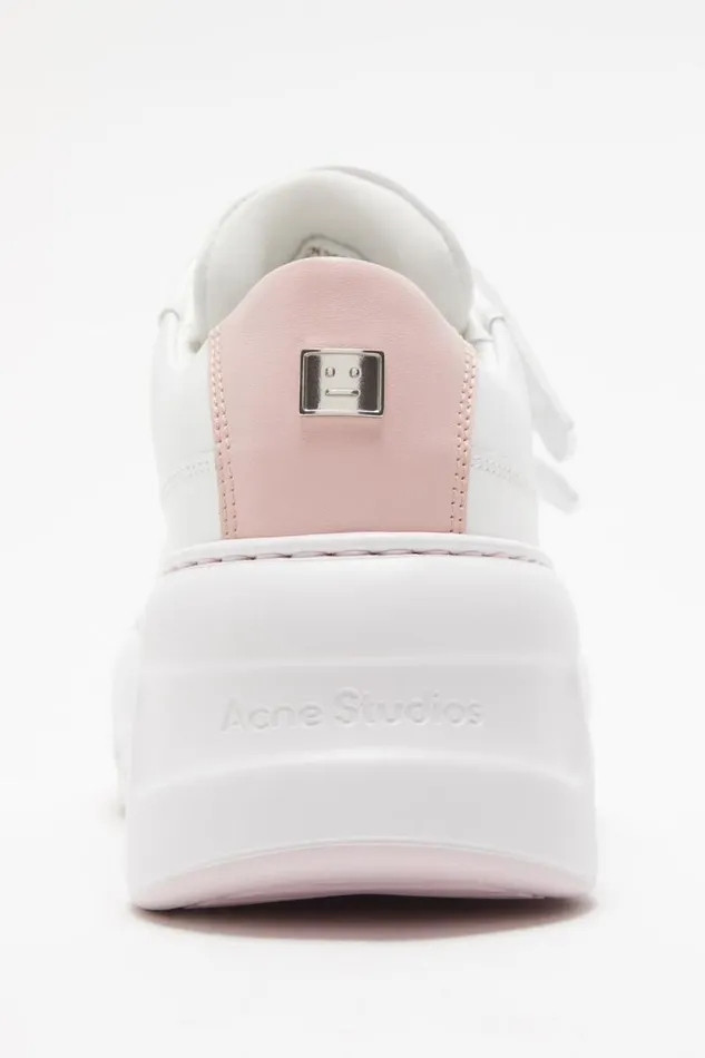 Acne Studios Velcro Strap Platform Sneakers Optic Whitepink Woman Shoes