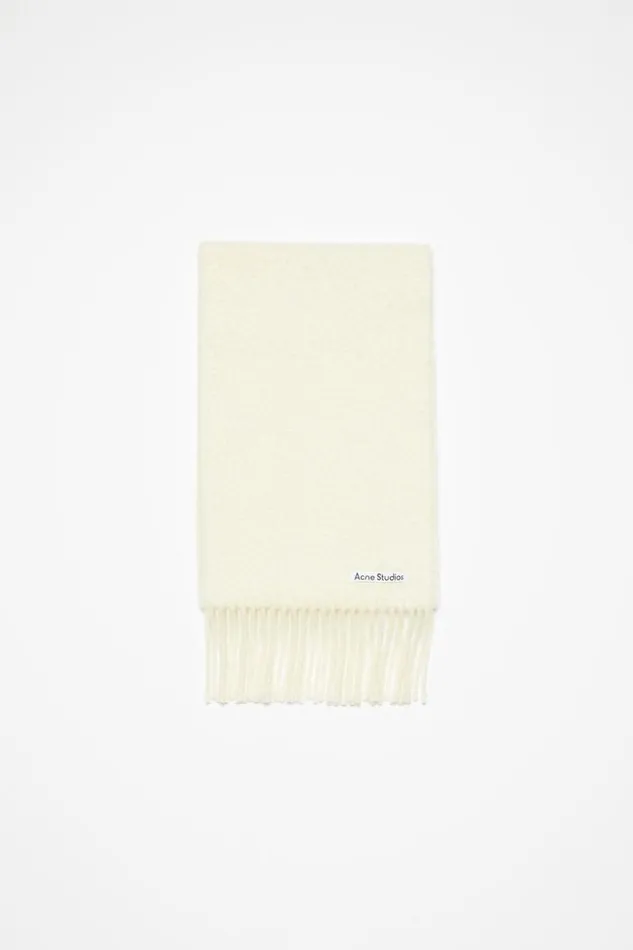 Acne Studios Wool Fringe Scarf Warm White Woman Scarves