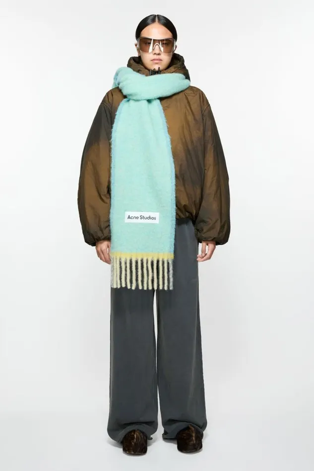 Acne Studios Wool Mohair Scarf 8211 Narrow Light Blue Man Scarves