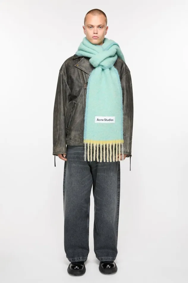 Acne Studios Wool Mohair Scarf 8211 Narrow Light Blue Man Scarves
