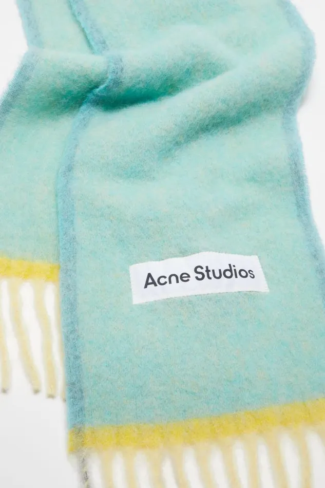 Acne Studios Wool Mohair Scarf 8211 Narrow Light Blue Man Scarves