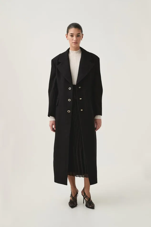 Aje Blazers Jackets and Coats Minaret Long Line Wool Coat Black 8211 Women