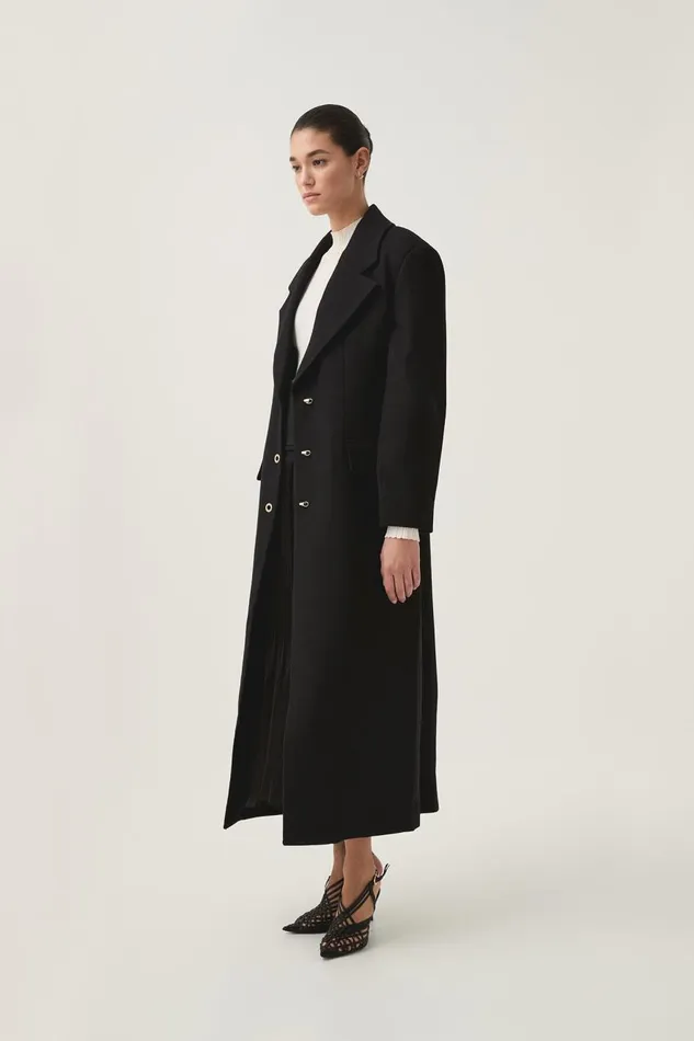 Aje Blazers Jackets and Coats Minaret Long Line Wool Coat Black 8211 Women