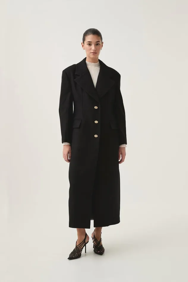 Aje Blazers Jackets and Coats Minaret Long Line Wool Coat Black 8211 Women