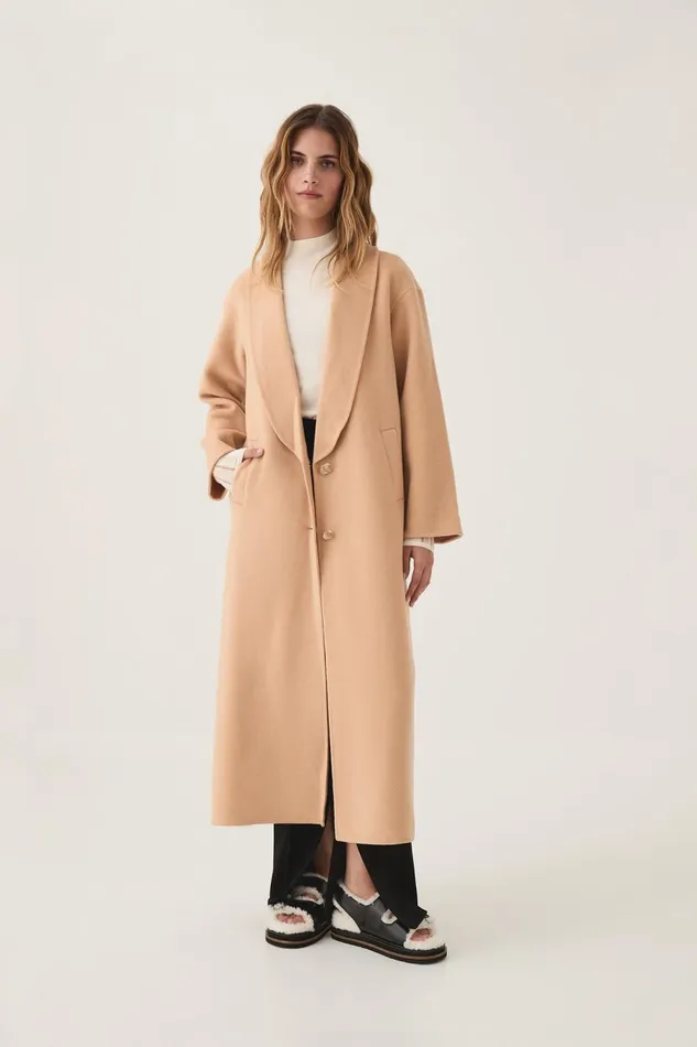 Aje Blazers Jackets and Coats Modular Long Line Wool Coat Ecru Beige 8211 Women