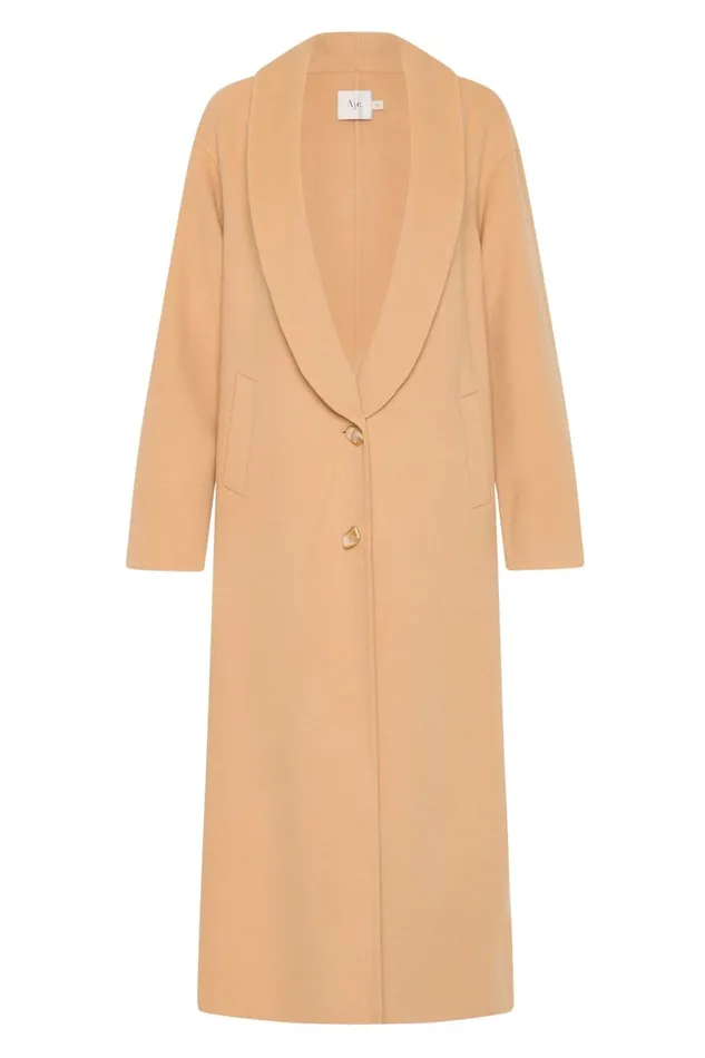 Aje Blazers Jackets and Coats Modular Long Line Wool Coat Ecru Beige 8211 Women
