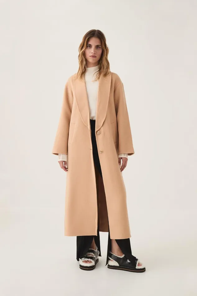 Aje Blazers Jackets and Coats Modular Long Line Wool Coat Ecru Beige 8211 Women