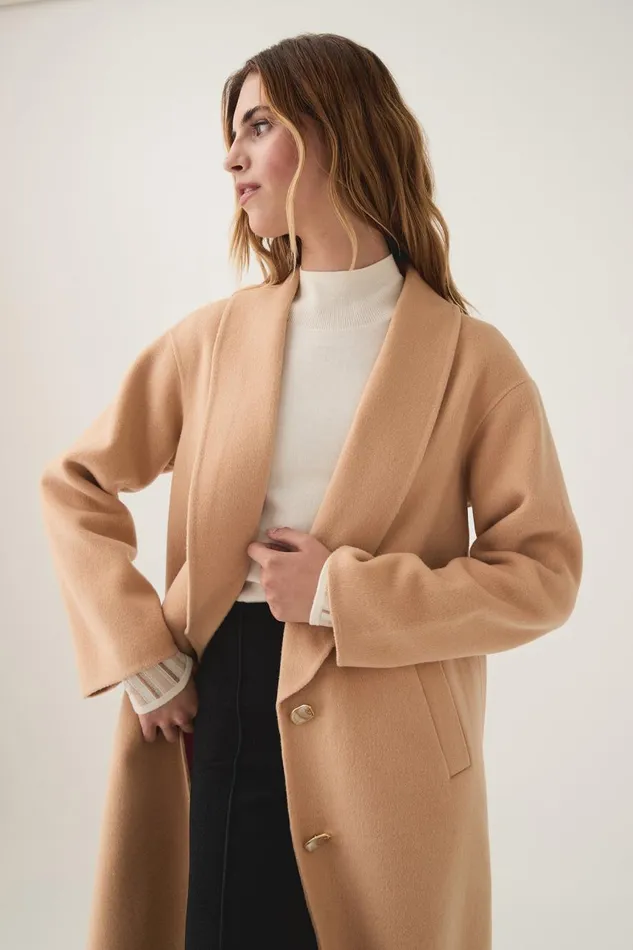 Aje Blazers Jackets and Coats Modular Long Line Wool Coat Ecru Beige 8211 Women