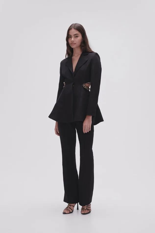 Aje Blazers Jackets and Coats Opal Backless Chainlink Jacket Black 8211 Women