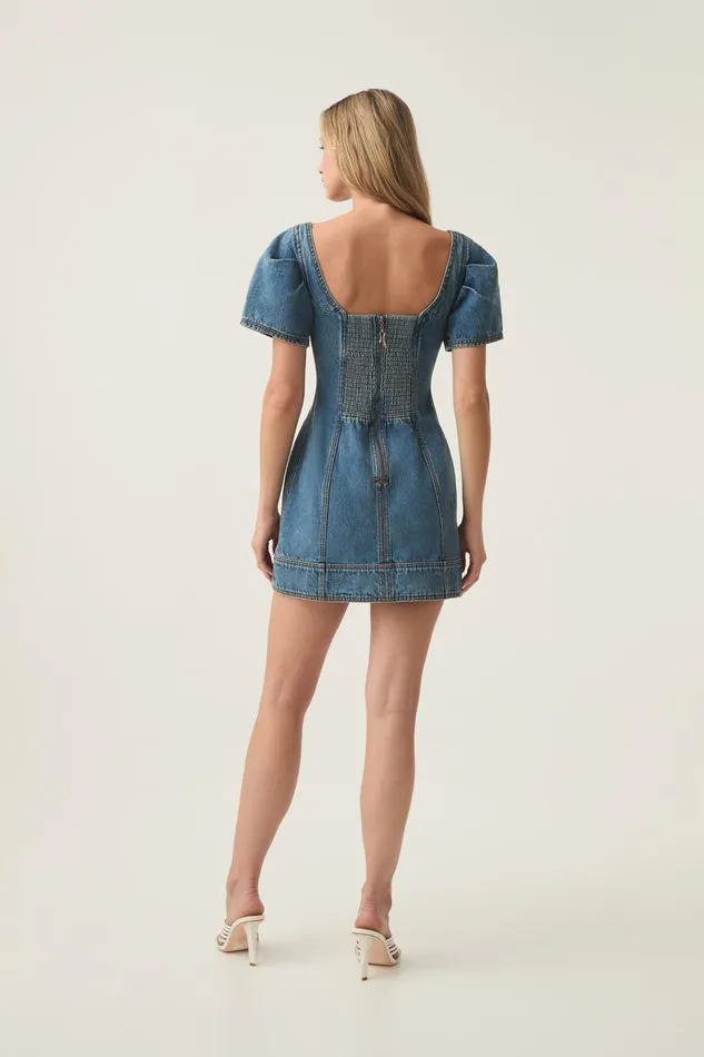 Aje Denim Nika Logo Denim Mini Dress 90039s Wash 8211 Women Aje Denim Nika Logo Denim Mini Dress 90039s Wash 8211 Women