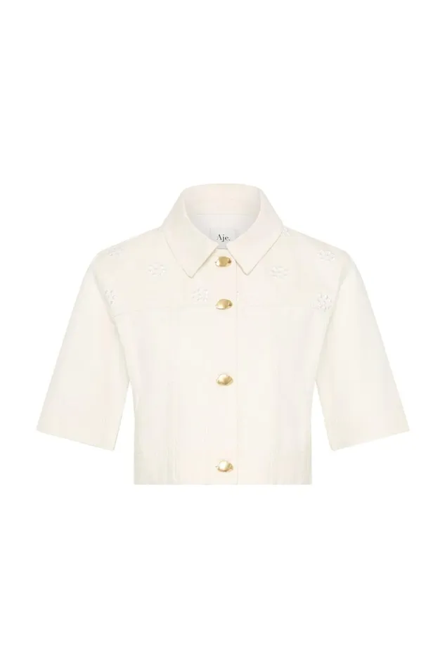 Aje Denim Ren Denim Crop Shirt White 8211 Women Aje Denim Ren Denim Crop Shirt White 8211 Women