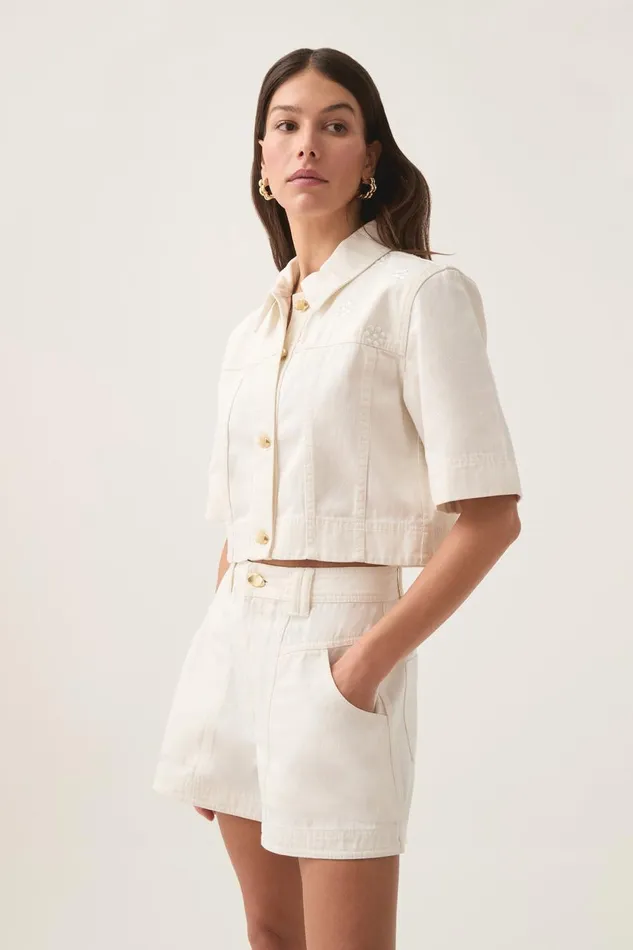 Aje Denim Ren Denim Crop Shirt White 8211 Women Aje Denim Ren Denim Crop Shirt White 8211 Women